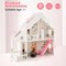 Costway Kids Wooden Dollhouse Semi-Opened DIY Playset with Simulated Rooms & Furniture